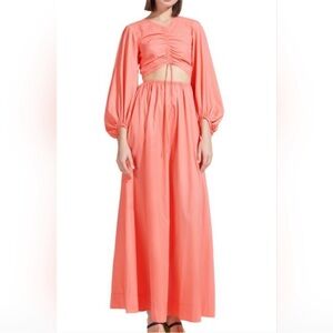 STAUD Coral Tangier Front Cutout Maxi Dress